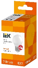 Лампа Iek LLE-G45-7-230-30-E27 светодиодная ECO G45 шар 7Вт 230В 3000К E27 IEK