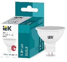 Лампа Iek LLE-MR16-5-230-40-GU5 светодиодная ECO MR16 софит 5Вт 230В 4000К GU5.3 IEK