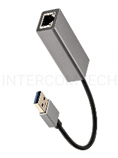 Кабель-переходник USB 3.0 (Am) --> LAN RJ-45 1000 Mbps, Alum Shell, Aopen/Qust <ADU312M>