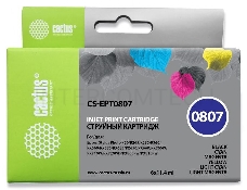 Картридж струйный Cactus CS-EPT0807 многоцветный для Epson Stylus Photo P50 (11,4ml) Комплект 6 карт