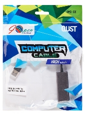 Кабель-переходник USB 3.0 (Am) --> LAN RJ-45 1000 Mbps, Alum Shell, Aopen/Qust <ADU312M>