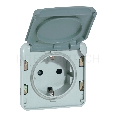Механизм розетки 1-м СП Plexo с защ. крышкой с заземл. IP55 сер. Leg 069570