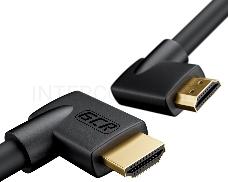 Кабель GCR 1.0m HDMI 2.0, M правый угол /M правый угол, черный, HDR 4:2:2, Ultra HD, 4K 60 fps 60Hz/5K*30Hz, 3D, AUDIO, 18.0 Гбит/с, 28/28 AWG, GCR-52312