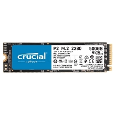Накопитель SSDCrucial P2 SSD 500GB, M.2 (2280), PCIe Gen 3.0, NVMe, R2300/W940, 150 TBW