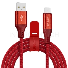 Кабель Crown USB - microUSB CMCU-3103M red