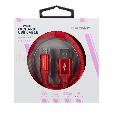 Кабель Crown USB - microUSB CMCU-3103M red