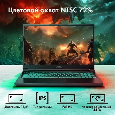 Ноутбук GMNG Skill 15.6 IPS FHD 144Hz/Intel Core i7 12700H/16Gb/SSD512Gb/NVIDIA GeForceRTX3050Ti/noOS/WiFi BT Cam 3410mAh/black
