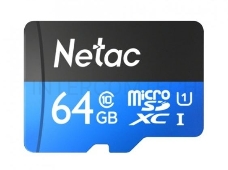 Флеш карта microSDHC 64GB Netac P500 <NT02P500STN-064G-R>  (с SD адаптером) 80MB/s