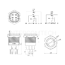 Кнопка  антивандальная Ø19 250В Фикс (5с) ON-OFF/OFF-ON подсв/красная  REXANT