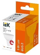 Лампа светодиодная ECO MR16 5Вт 3000К тепл. бел. GU5.3 450лм 230-240В ИЭК LLE-MR16-5-230-30-GU5