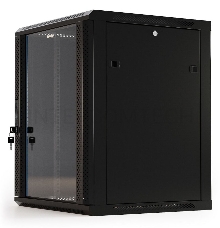 Шкаф телекоммуникационный настенный Hyperline TWB, 19, 6U, 367х600х600 мм (ВхШхГ), дверь: стекло, разборный, цвет: чёрный