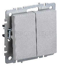 Выключатель 2-кл. СП BRITE ВС10-2-0-БрА 10А алюм. IEK BR-V20-0-10-K47
