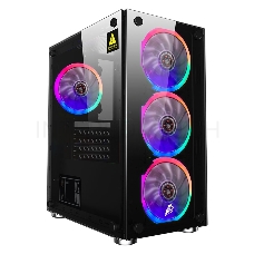 Корпус 1STPLAYER FIREBASE X2 / mATX, tempered glass side panels / 4x 120mm LED fans inc. / X2-4R1