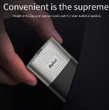 Внешний накопитель SSD External Netac 250Gb Z9 <NT01Z9-250G-32BK> (USB3.2, up to 550/480MBs, 90х47.5х11.5mm, Aluminium+Plastic)