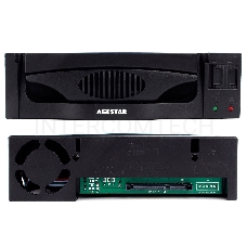 Салазки Mobile rack 3,5 SATA I/II/III AgeStar SR3P-S-1F (BLACK), пластик, чёрный