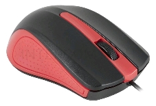 Мышь Oklick 225M черный/красный оптическая (1200dpi) USB (2but)