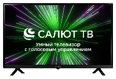 Телевизор LED Hyundai 32 H-LED32BS5001 Салют ТВ черный HD 60Hz DVB-T DVB-T2 DVB-C DVB-S DVB-S2 USB WiFi Smart TV