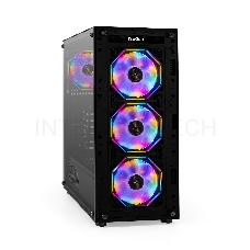 Корпус Miditower ExeGate i3 BASE-NPX500 (ATX, БП 500NPX с вент. 12 см, с окном, 1*USB+1*USB3.0, аудио, 4 вент. 12см с RGB подсветкой)