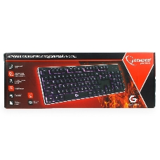 Клавиатура игровая Gembird KB-G400L, USB, металл. корпус, подсветка 3 цвета, кабель ткан. 1.75м