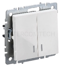 Выключатель 2-кл. СП BRITE ВС10-2-1-БрБ 10А с инд. бел. IEK BR-V20-1-10-K01