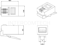 Разъём Hyperline, RJ11(4p4c), кат. 2, неэкр., для многожильного кабеля, 100 шт, цвет: прозрачный, (телефонный)