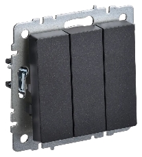 Выключатель 3-кл. СП BRITE ВС10-3-0-БрЧ 10А черн. IEK BR-V30-0-10-K02