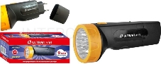 Фонарь LED 3829 (аккум. 220В черн./жел. 9 LED SLA пласт. коробка) Ultraflash 11240