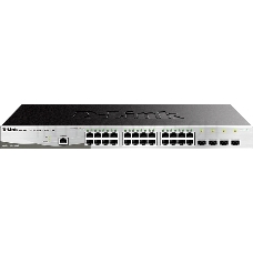 Коммутатор D-Link DGS-1210-28/ME/P/B2A, L2 Managed Switch with 24 10/100/1000Base-T ports and 4 1000Base-X SFP ports.16K Mac address, 802.3x Flow Control, 4K of 802.1Q VLAN, 802.1p Priority