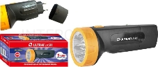 Фонарь LED 3827 (аккум. 220В черн./жел. 5 LED SLA пласт. коробка) Ultraflash 11241