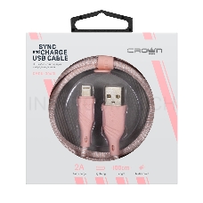 Кабель Crown USB - Lightning CMCU-3043L pink