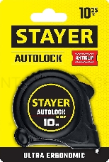 Рулетка STAYER АutoLock 10м / 25мм с автостопом