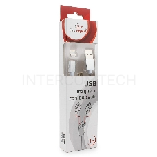 Кабель USB 2.0 Cablexpert CC-USB2-AMLM3-1M, AM/microBM 5P - iPhone lightning, магнитный комбо кабель, 1м, алюминиевые разъемы, коробка