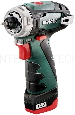 Дрель-шуруповерт безударная Metabo PowerMaxx BS [600984500] { 12В 2х2.0,LC12,патр,кейс }