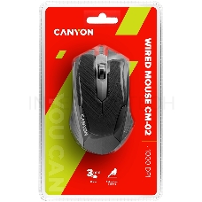 Мышь проводная Canyon CNE-CMS02, 1000dpi, USB, Черный CNE-CMS02B