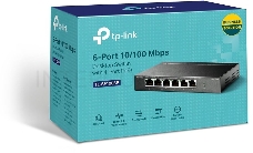 Коммутатор TP-Link 4-port 10/100Mbps Unmanaged PoE+ Switch with 2 10/100Mbps uplink ports, meta case, desktop mount, 4 802.3af/at compliant PoE+ port, 2 10/100Mbps uplink ports, DIP switches for Extend mode, Isolation mode and Priority mode, up to 250m Po