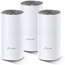 Домашняя Mesh Wi-Fi система TP-Link Deco E4 (3-Pack), 1167Мбит/с (5 ГГц: до 867 Мбит/с + 2,4 ГГц: до 300 Мбит/с),  2 порта 100 Мбит/с, 2 встроенные антенны на каждом модуле Deco