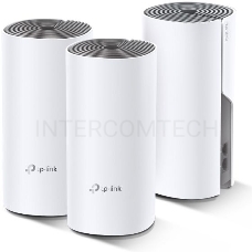 Домашняя Mesh Wi-Fi система TP-Link Deco E4 (3-Pack), 1167Мбит/с (5 ГГц: до 867 Мбит/с + 2,4 ГГц: до 300 Мбит/с),  2 порта 100 Мбит/с, 2 встроенные антенны на каждом модуле Deco