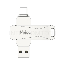 Флеш диск USB Drive Netac U782C dual USB3.0+TypeC 64GB, retail version