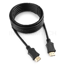 Кабель HDMI Gembird/Cablexpert, 3.0м, v1.4, 19M/19M, серия Lihgt, черный, позол.разъемы, экран (CC-HDMI4L-10)