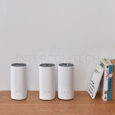 Домашняя Mesh Wi-Fi система TP-Link Deco E4 (3-Pack), 1167Мбит/с (5 ГГц: до 867 Мбит/с + 2,4 ГГц: до 300 Мбит/с),  2 порта 100 Мбит/с, 2 встроенные антенны на каждом модуле Deco