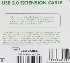 Кабель Aopen/Qust Кабель-адаптер USB2.0-repeater, удлинительный активный <Am-->Af> 5м (ACU823-5M) 6938510851314
