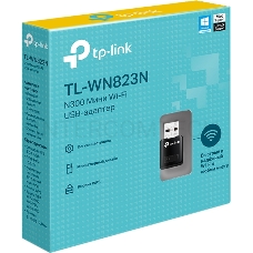 Сетевой адаптер TP-Link SOHO TL-WN823N Беспроводной USB мини адаптер 300Мбит/с стандарта N c кнопкой QSS(Realtec)