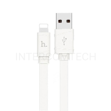 Кабель USB 2.0 hoco X5 бамбук, AM/Lightning M, белый, 1м