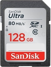 Флеш карта SD 128GB SanDisk SDXC Class 10 UHS-I Ultra 80MB/s