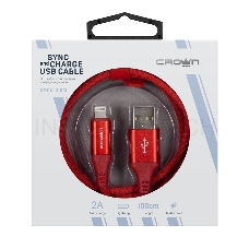 Кабель Crown USB - Lightning CMCU-3103L red