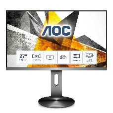 МОНИТОР 27 AOC U2790PQU Gray с поворотом экрана (IPS, 3840x2160, 5 ms, 178°/178°, 350 cd/m, 50M:1, +HDMI, +HDMI 2.0, +D