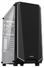 Корпус ZALMAN K1 Rev.B, ATX, BLACK, WINDOW, EDGE RGB DESIGN, 2x3.5, 2x2.5, 2xUSB2.0, 2xUSB3.0, FRONT 1x120mm, REAR 1x120mm ARGB