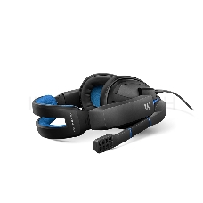 Гарнитура EPOS / Sennheiser GSP 300 чёрно-синяя (Sennheiser, mini jack 3.5 мм, PC / Soft phone, PS4, Xbox One, Nintendo Switch, Mac OSX, PS5, Xbox Series X)