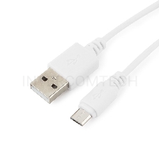 Кабель USB 2.0 Pro Cablexpert CC-mUSB2-AMBM-1MW, AM/microBM 5P, 1м, экран, белый, пакет