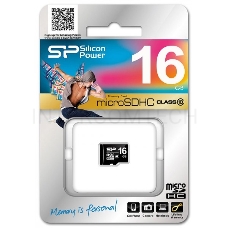 Флеш карта microSD 16Gb Class10 Silicon Power SP016GBSTH010V10